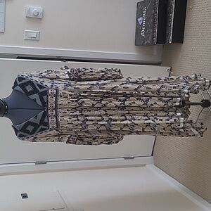 Free People Floral/Geometric Patterned Long Sleeve Dress